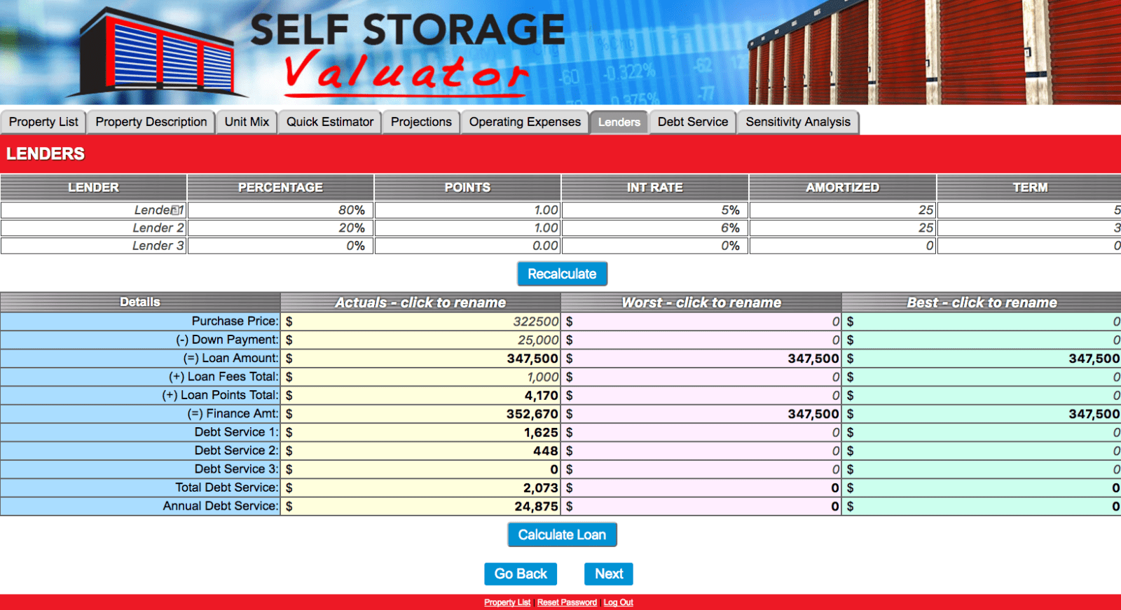 Lenders Page